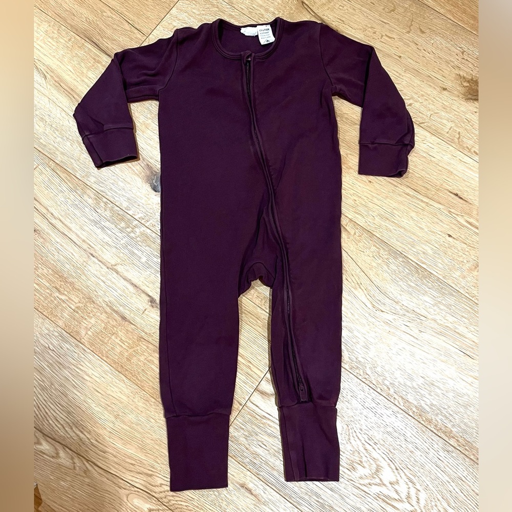 Jamie Kay EUC 3T double zip pima cotton purple pajamas